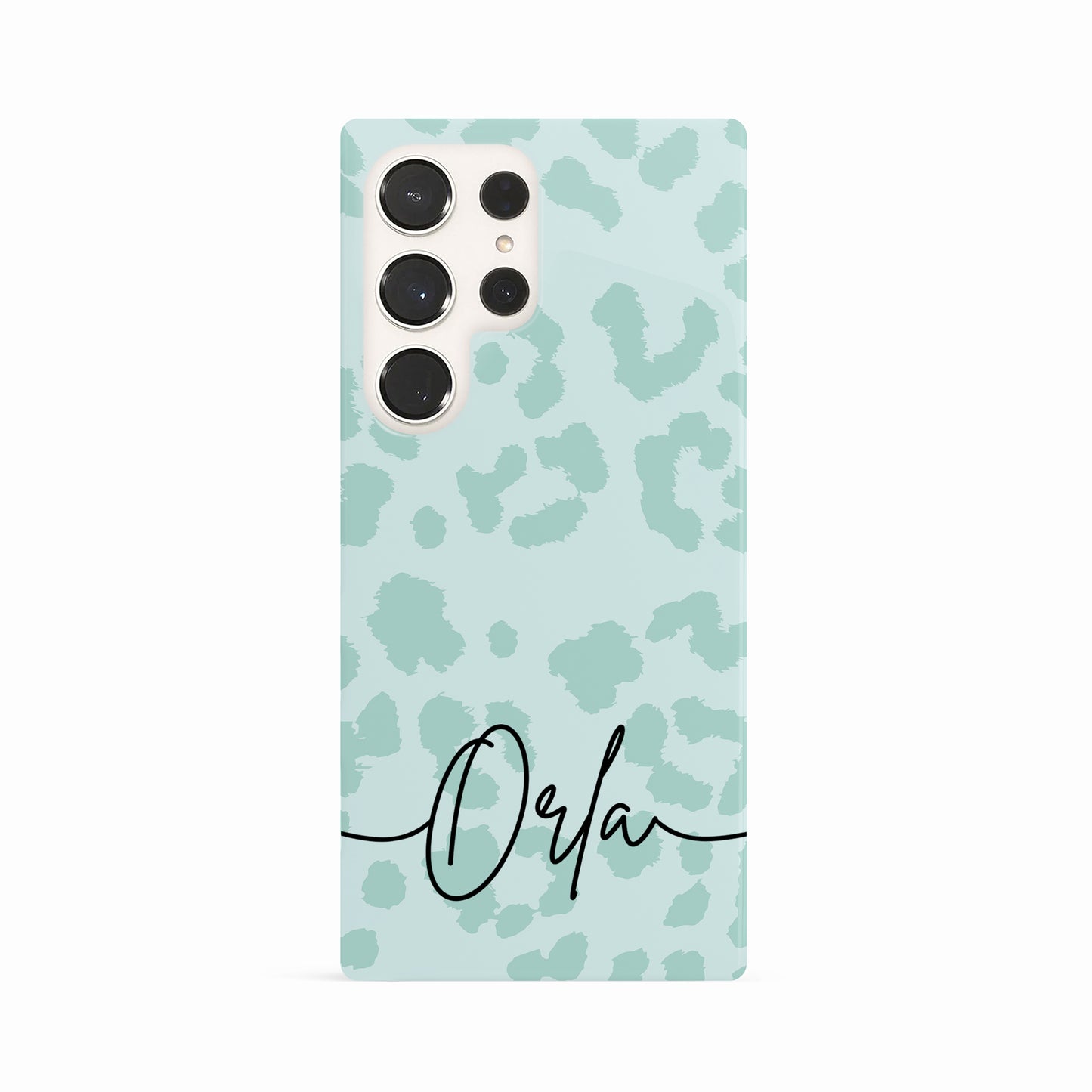 Personalised Teal Blue Leopard Print Case
