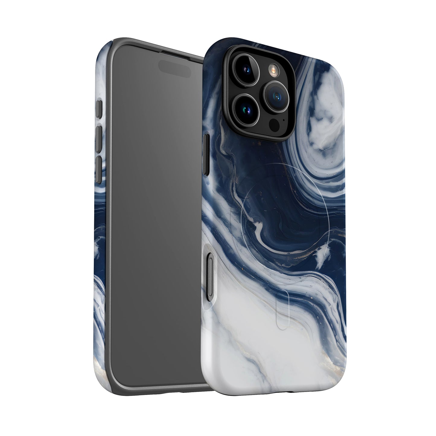 Navy Blue Marble Custom Magsafe Case