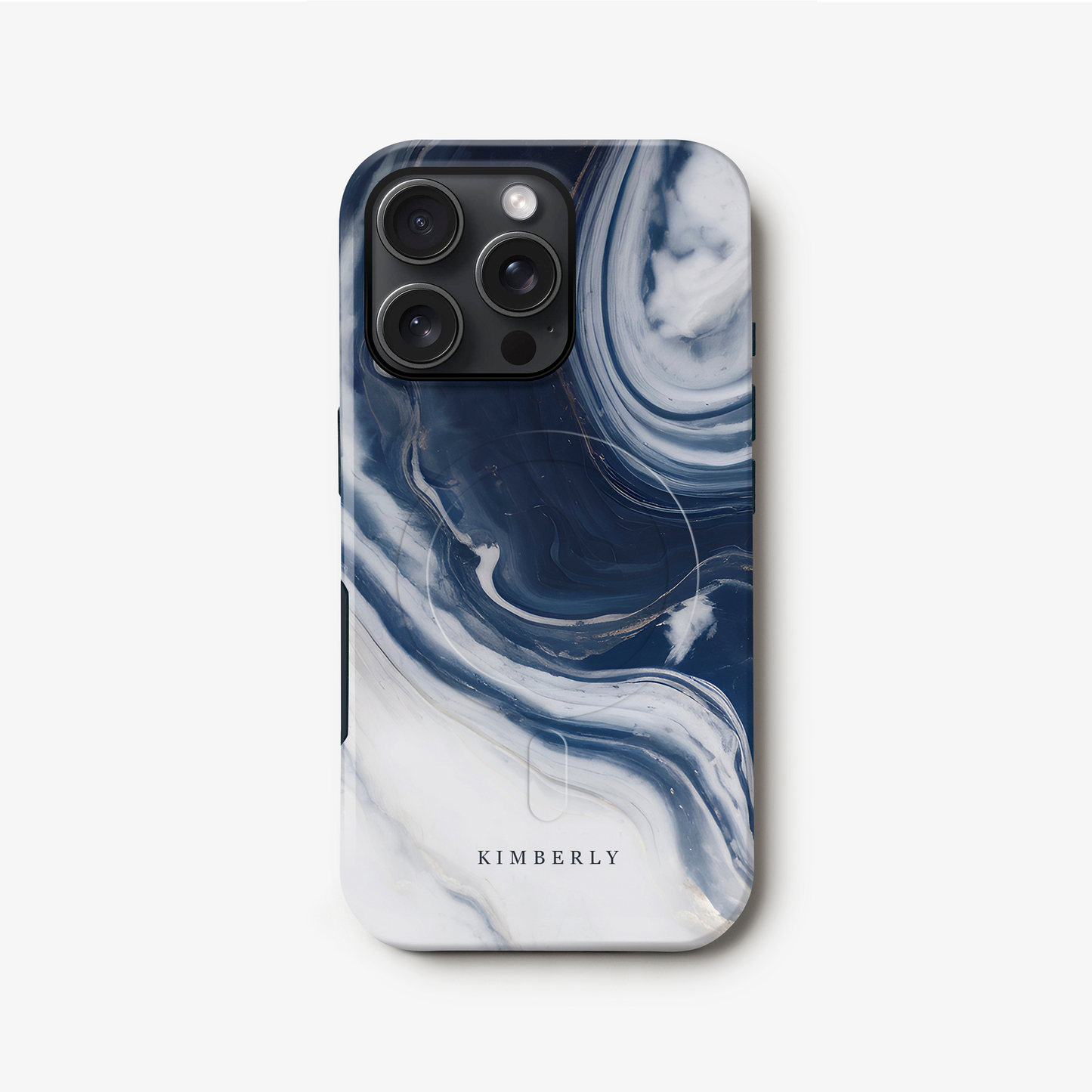 Navy Blue Marble Custom Magsafe Case