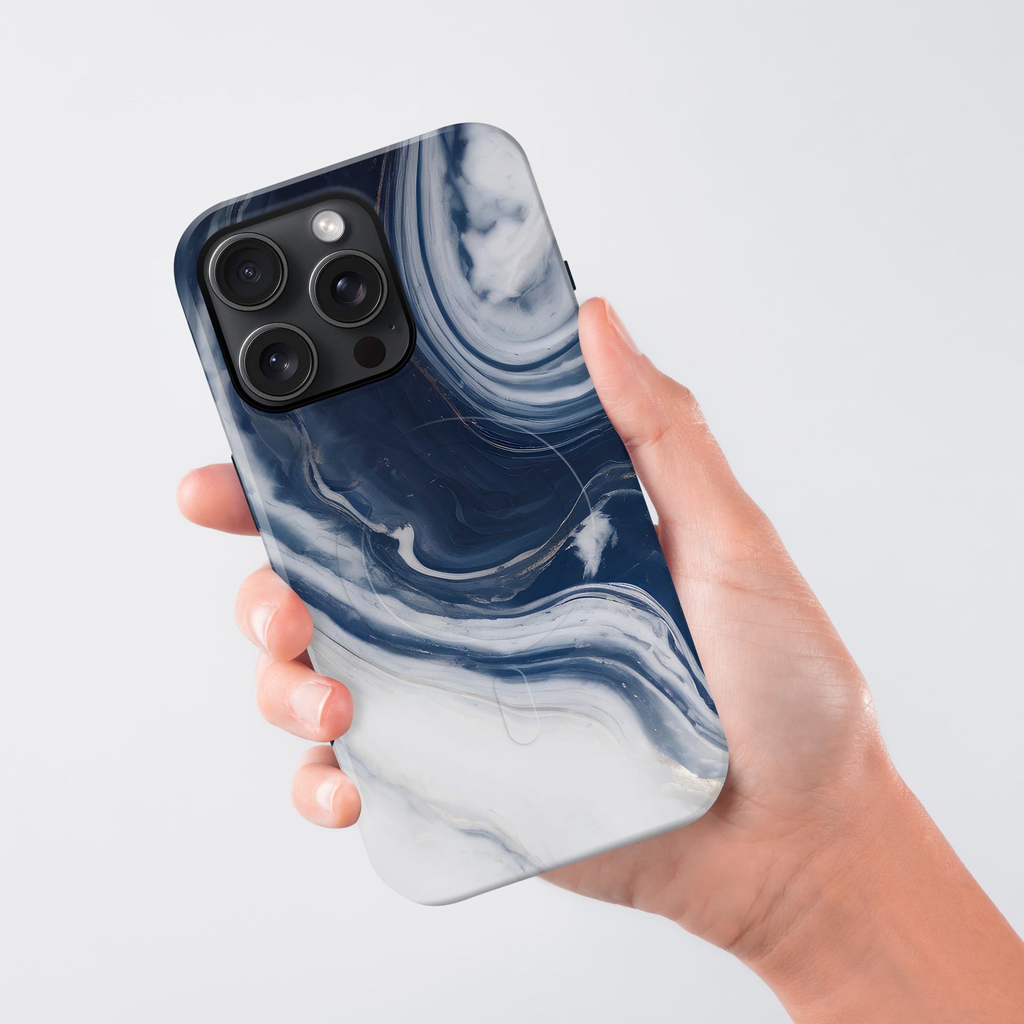 Navy Blue Marble Custom Magsafe Case