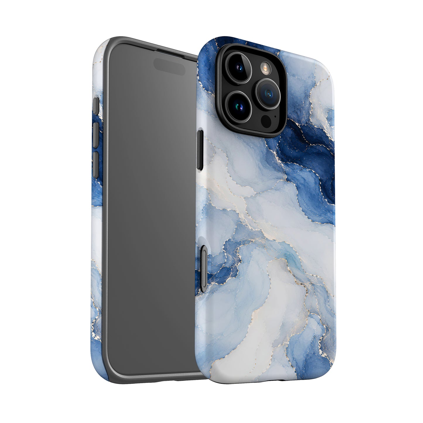 Personalised Navy Cascade Marble Case