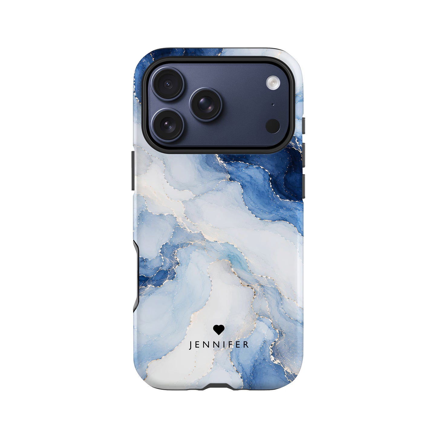 Personalised Navy Cascade Marble Case
