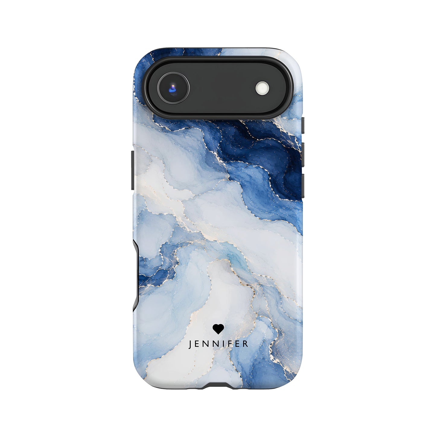 Personalised Navy Cascade Marble Case