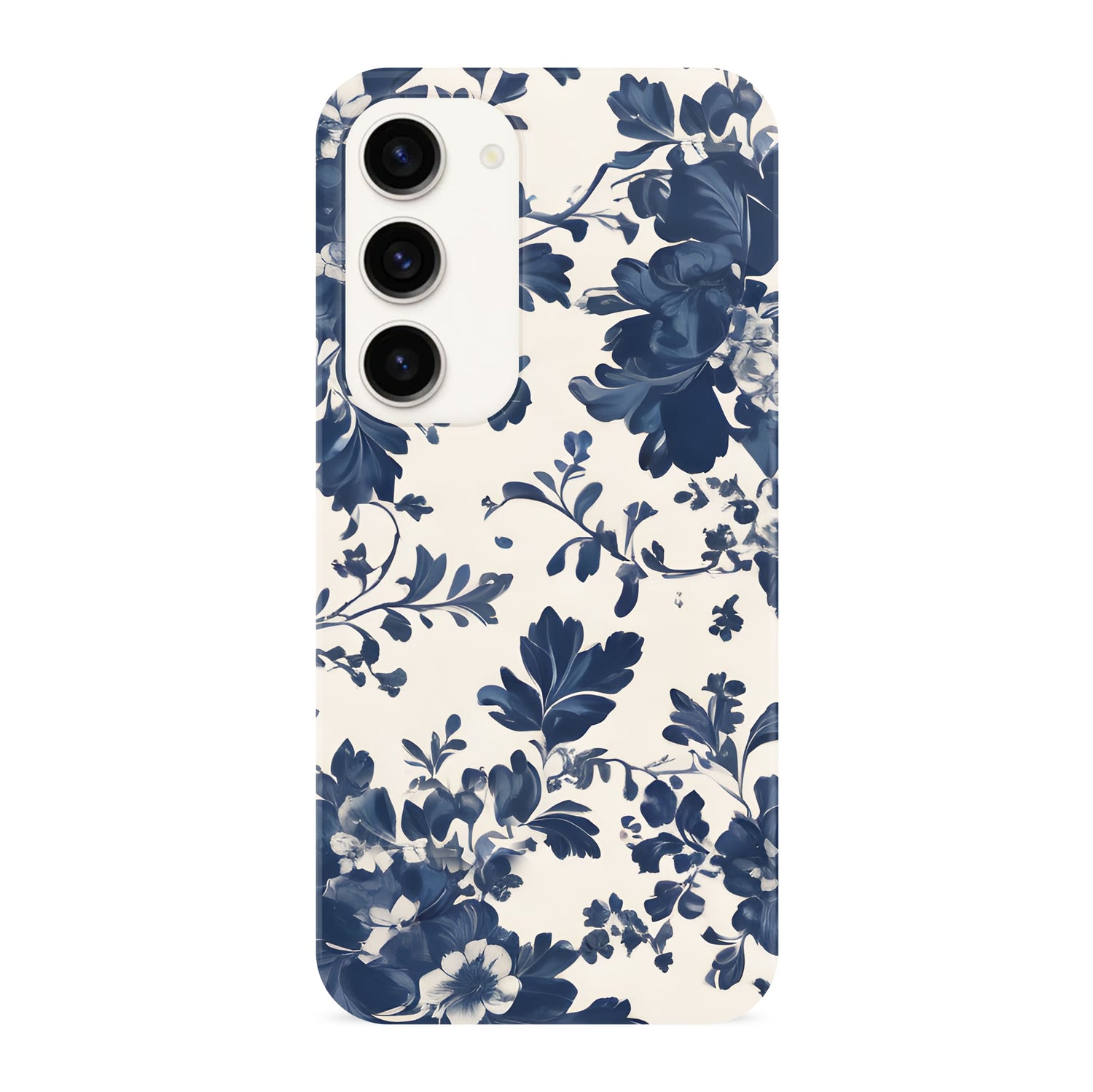 Navy Vintage Floral Pattern Case Samsung Galaxy S23 Phone Case