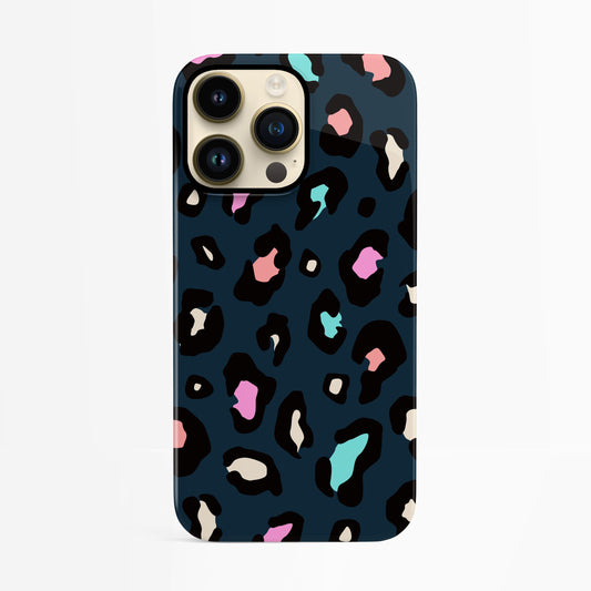 Navy Blue Multicolour Leopard Print Case iPhone 14 Phone Case