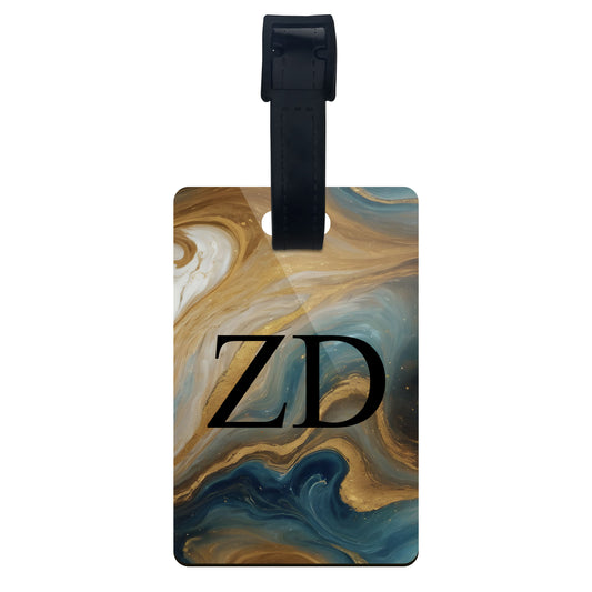 Personalised Tropical Marble Print Luggage Tag  luggage tag