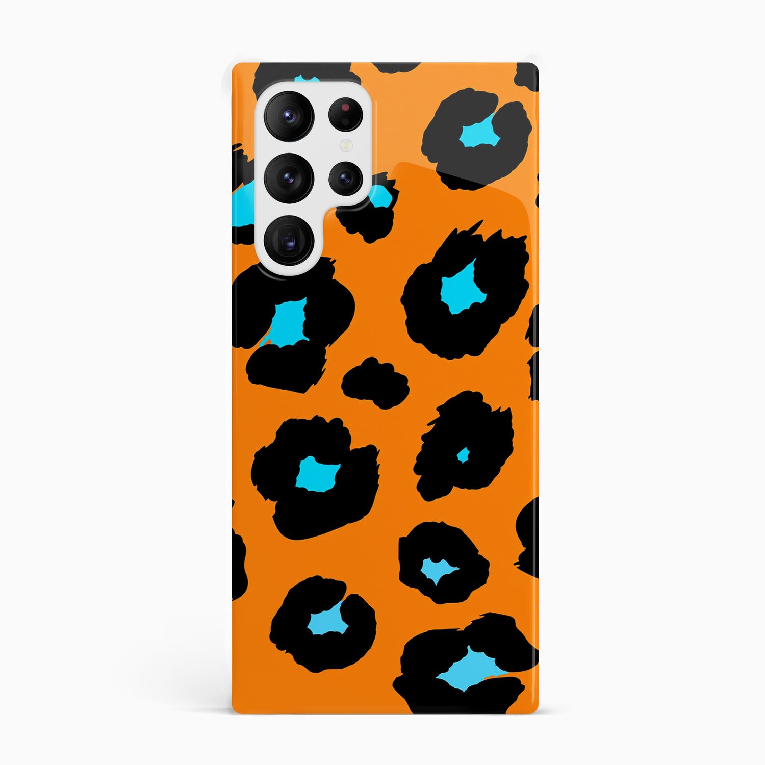 Orange and Blue Leopard Print Case Samsung Galaxy S23 Ultra Phone Case