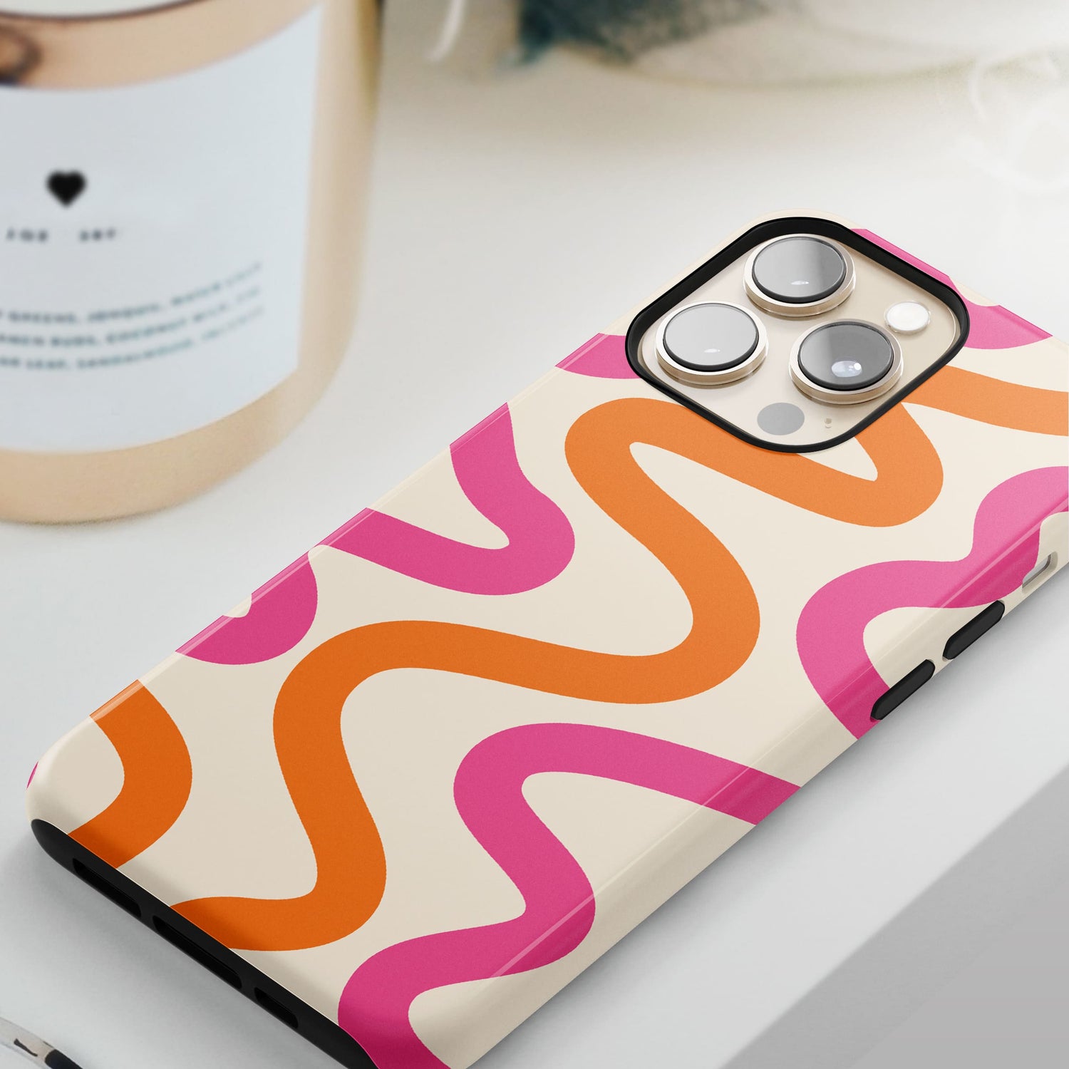 Orange and Pink Personalised Wavy Pattern Case  Phone Case