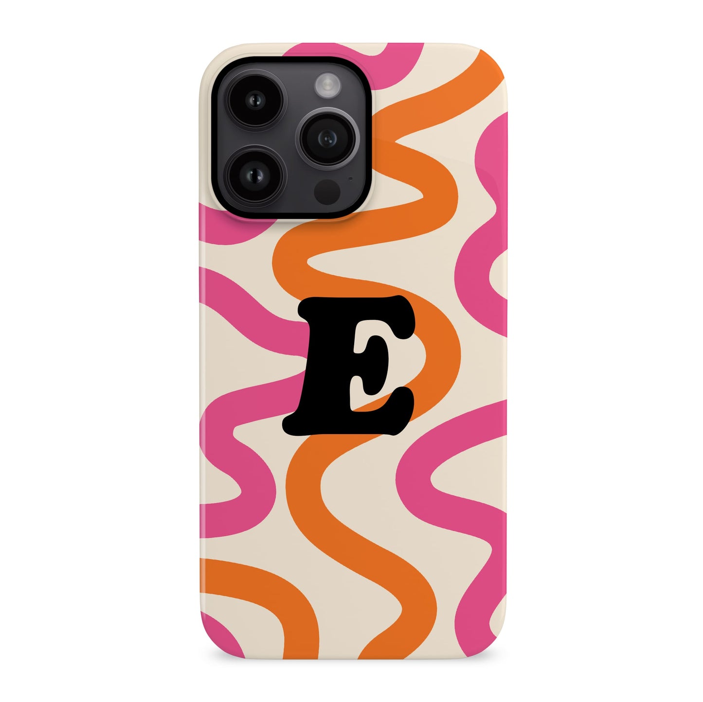 Orange and Pink Personalised Wavy Pattern Case iPhone 14 Phone Case