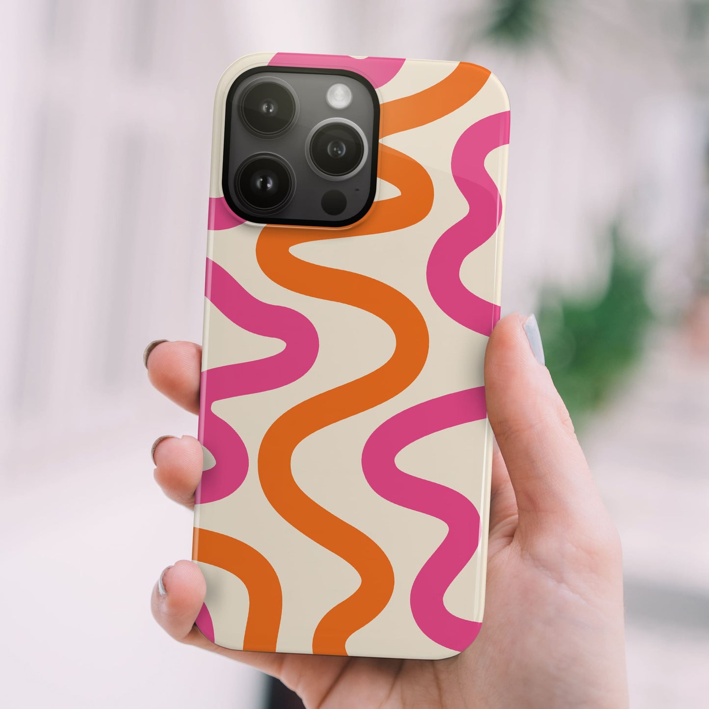Orange and Pink Personalised Wavy Pattern Case  Phone Case