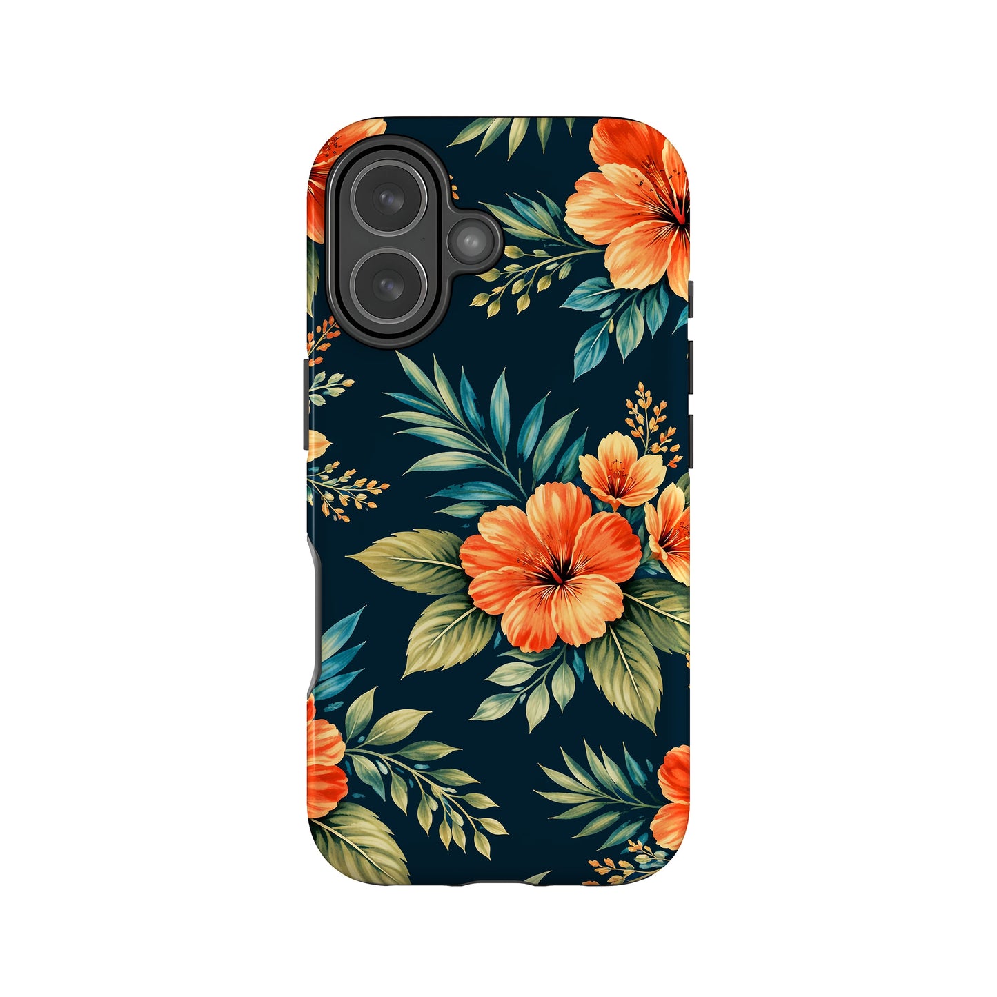 Classic Orange Floral Print Case iPhone 17 Phone Case