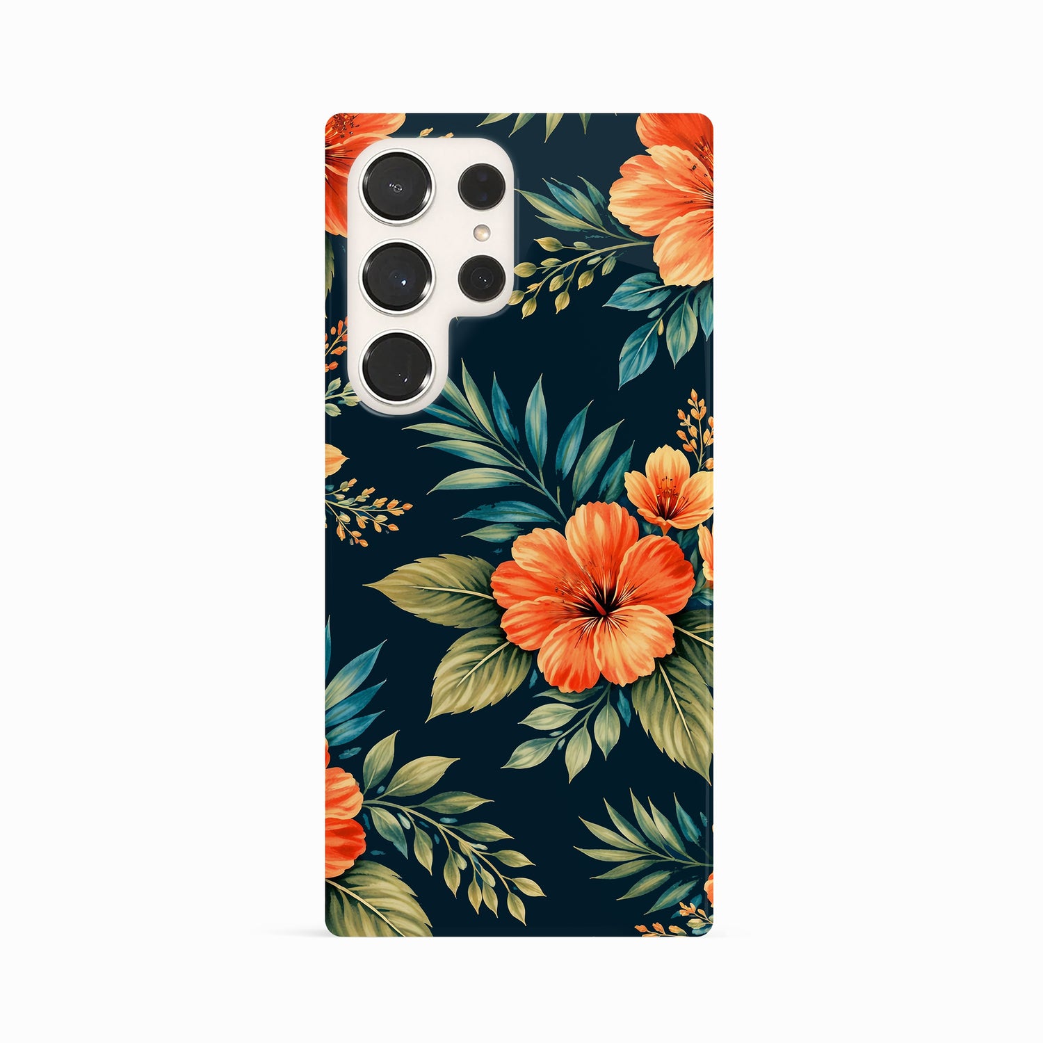 Classic Orange Floral Print Case Phone Case
