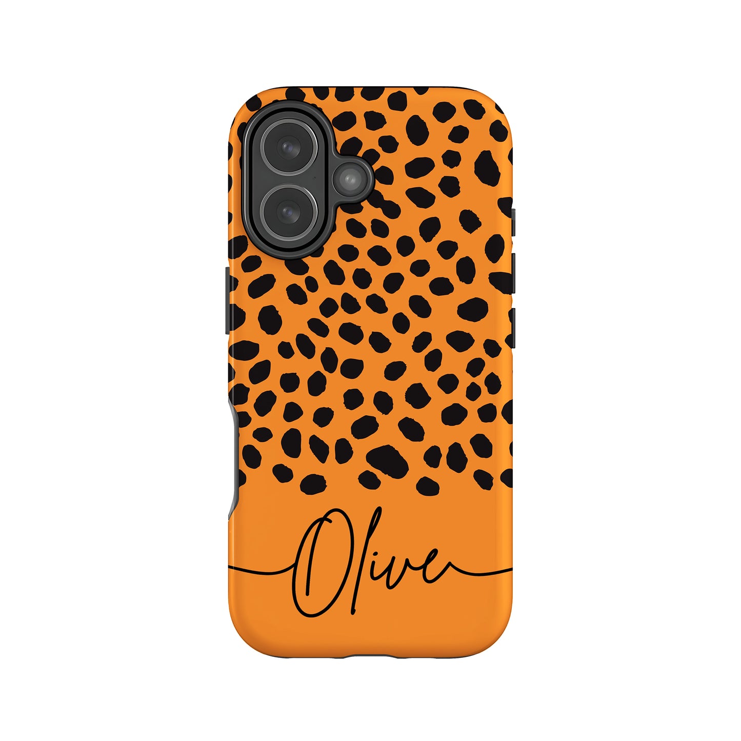 Personalised Orange Cheetah Print Case