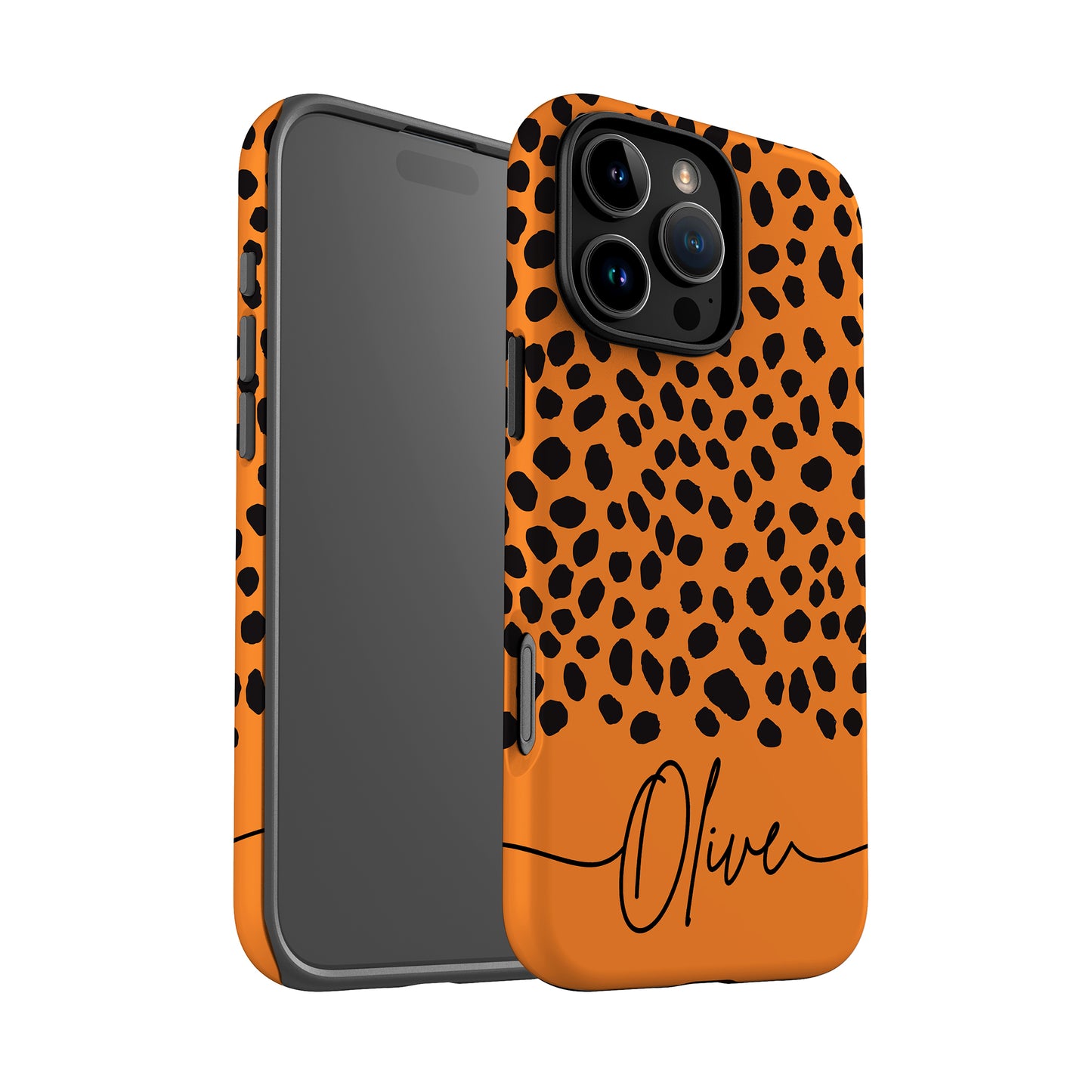 Personalised Orange Cheetah Print Case