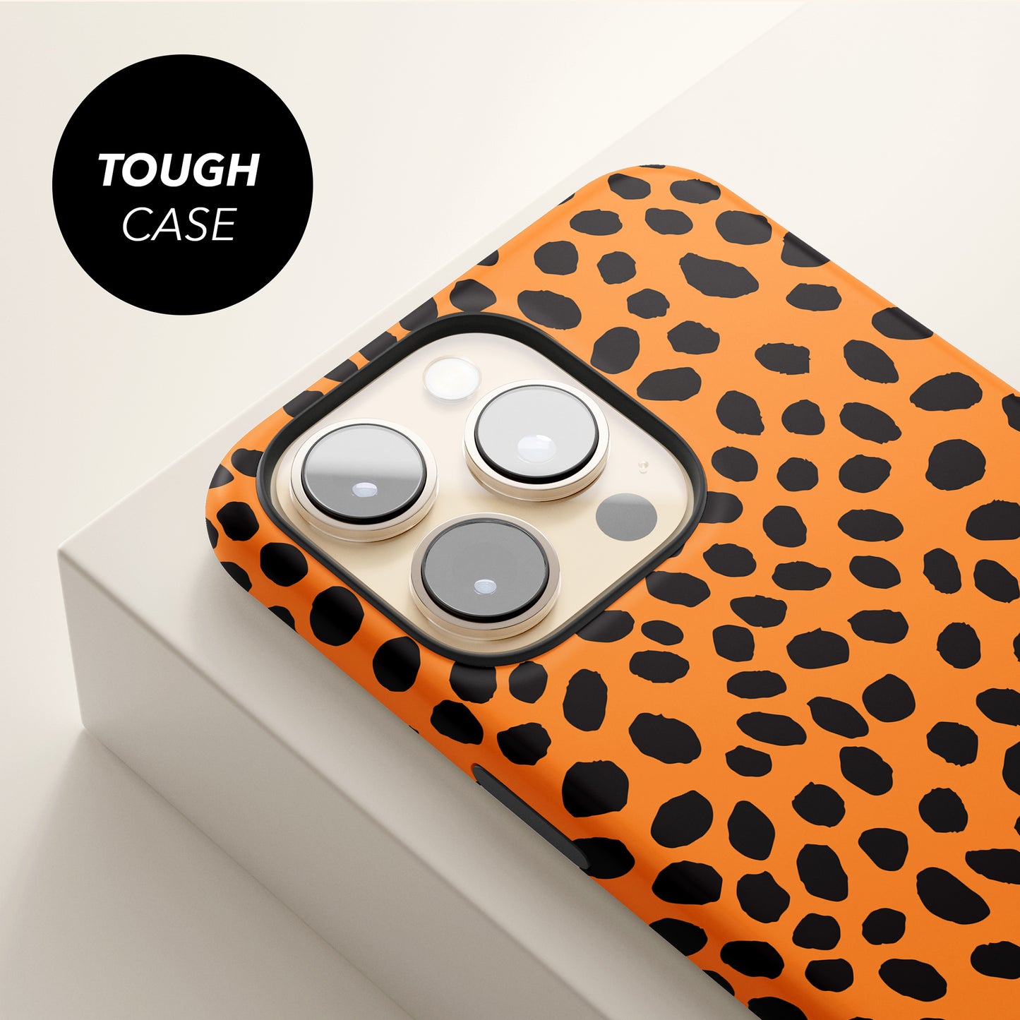Personalised Orange Cheetah Print Case