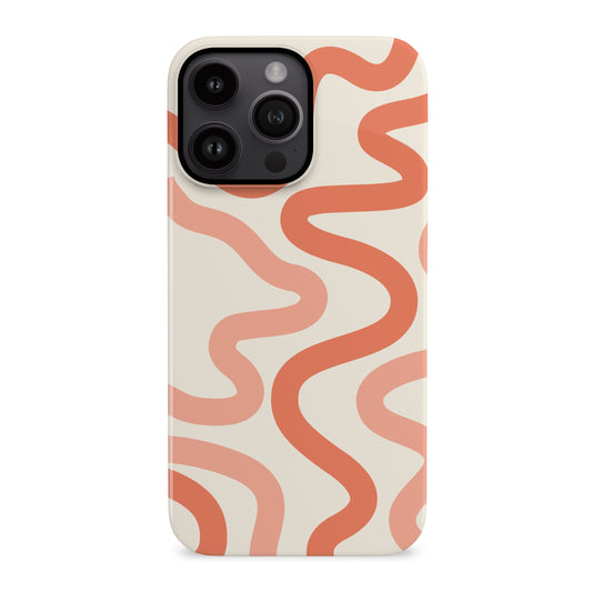 Orange Cream Abstract Wavy Pattern Print Case iPhone 14 Phone Case