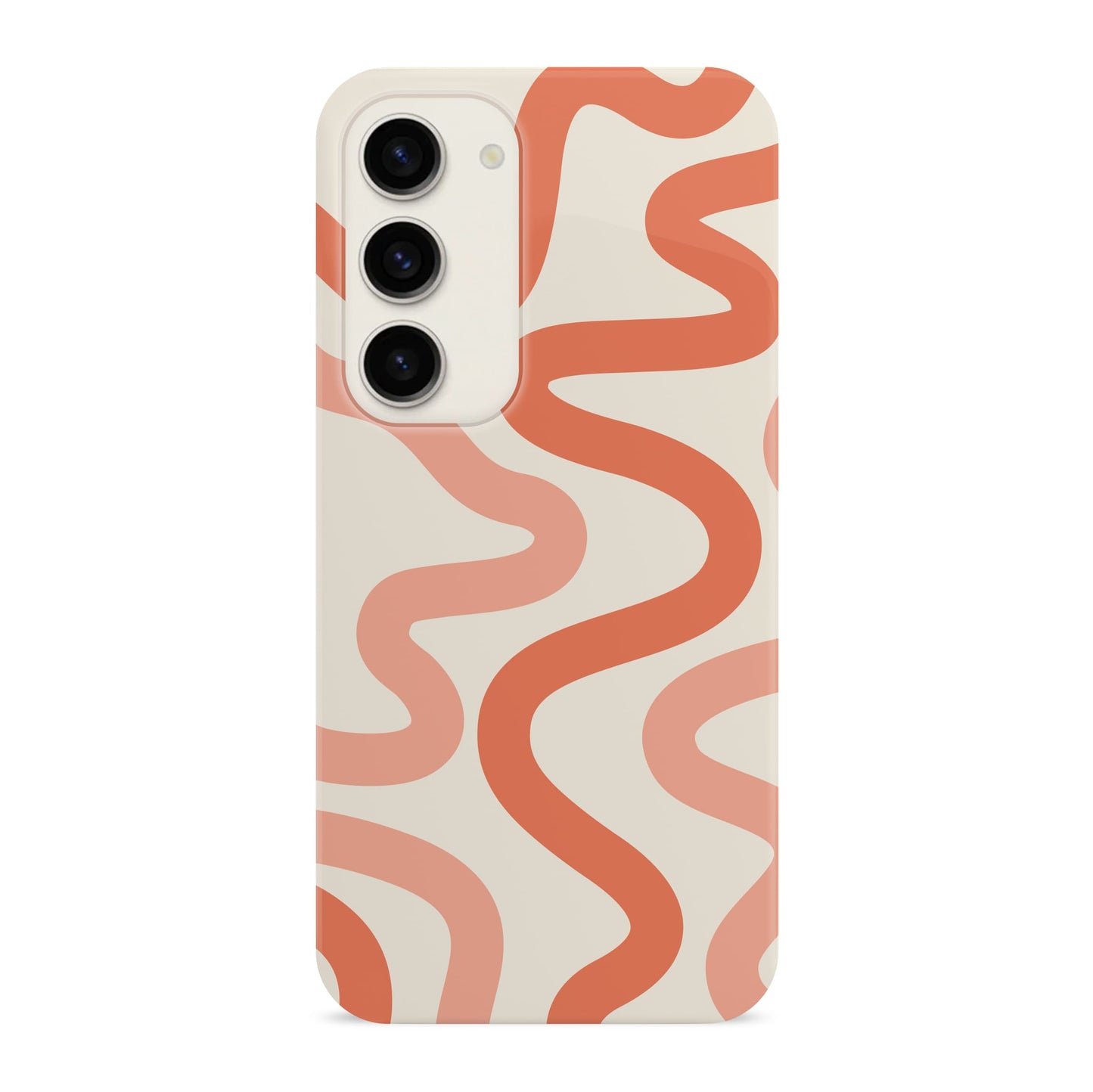 Orange Cream Abstract Wavy Pattern Print Case Samsung Galaxy S23 Phone Case