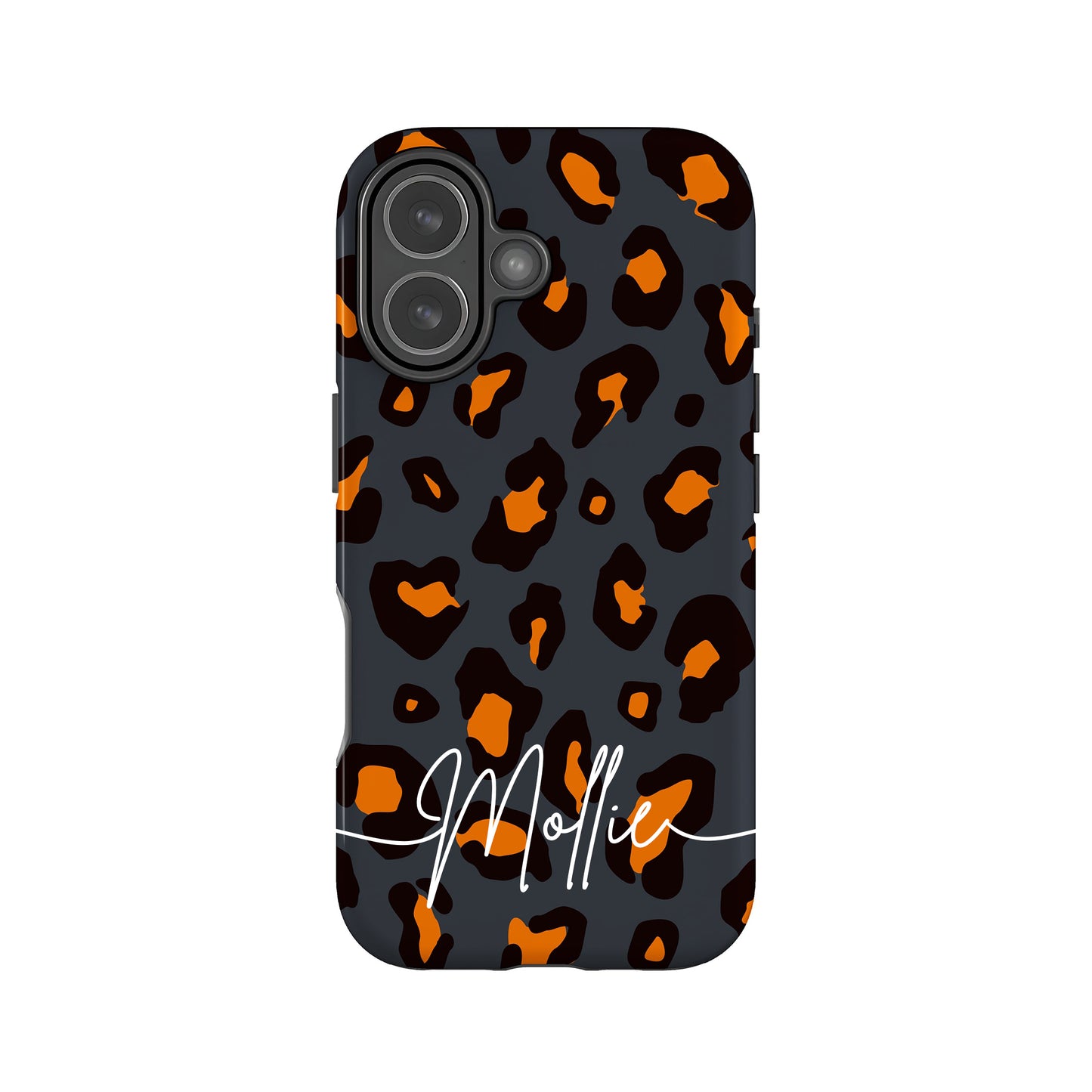Orange Charcoal Custom Leopard Print Case