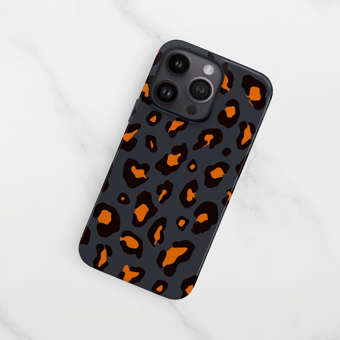 Orange Charcoal Custom Leopard Print Case