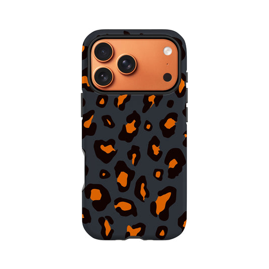 Orange Charcoal Leopard Print Case iPhone 17 Pro Phone Case
