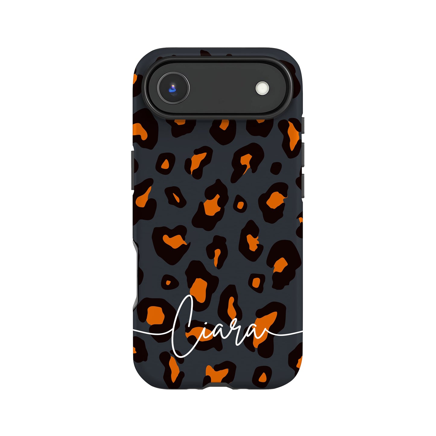 Orange Charcoal Custom Leopard Print Case