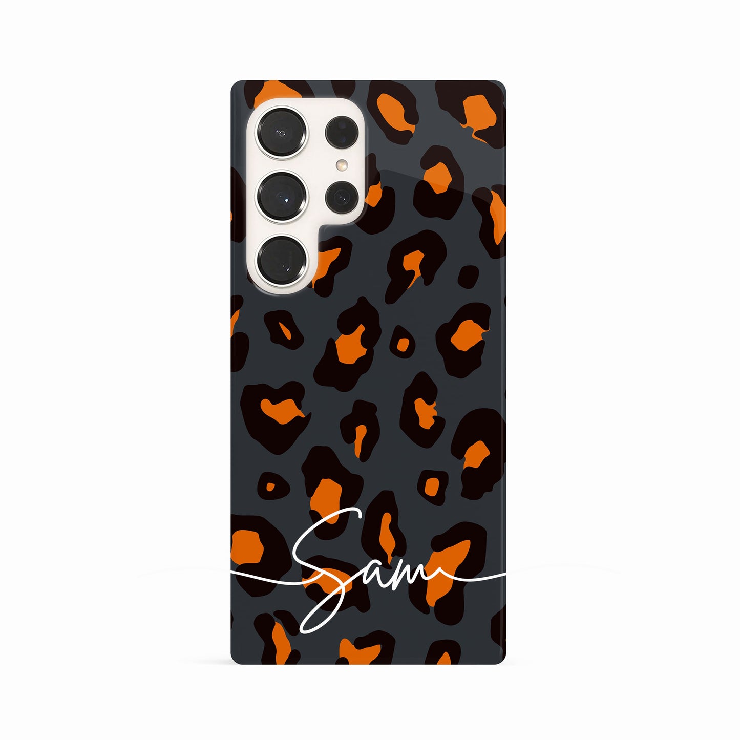 Orange Charcoal Custom Leopard Print Case