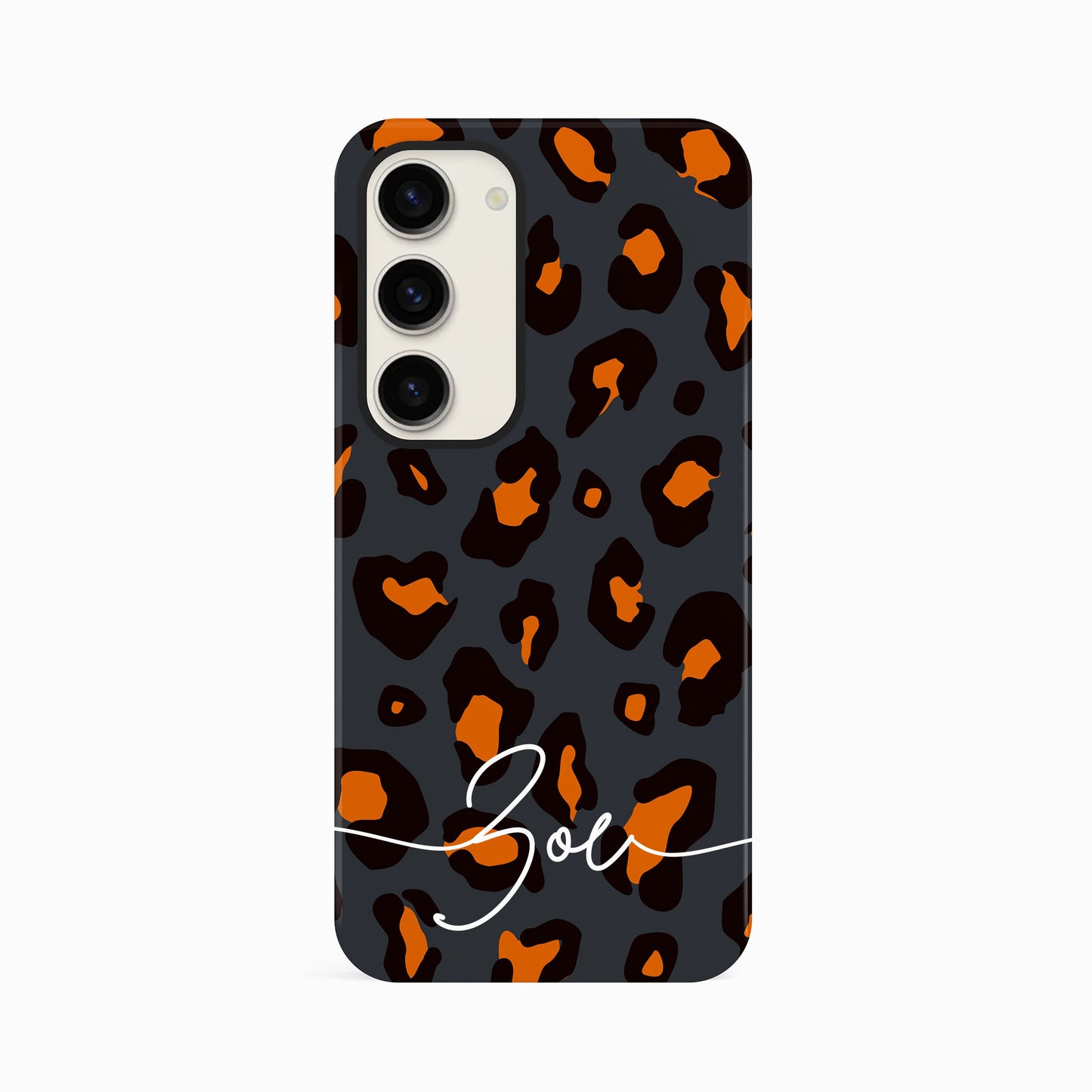Orange Charcoal Custom Leopard Print Case