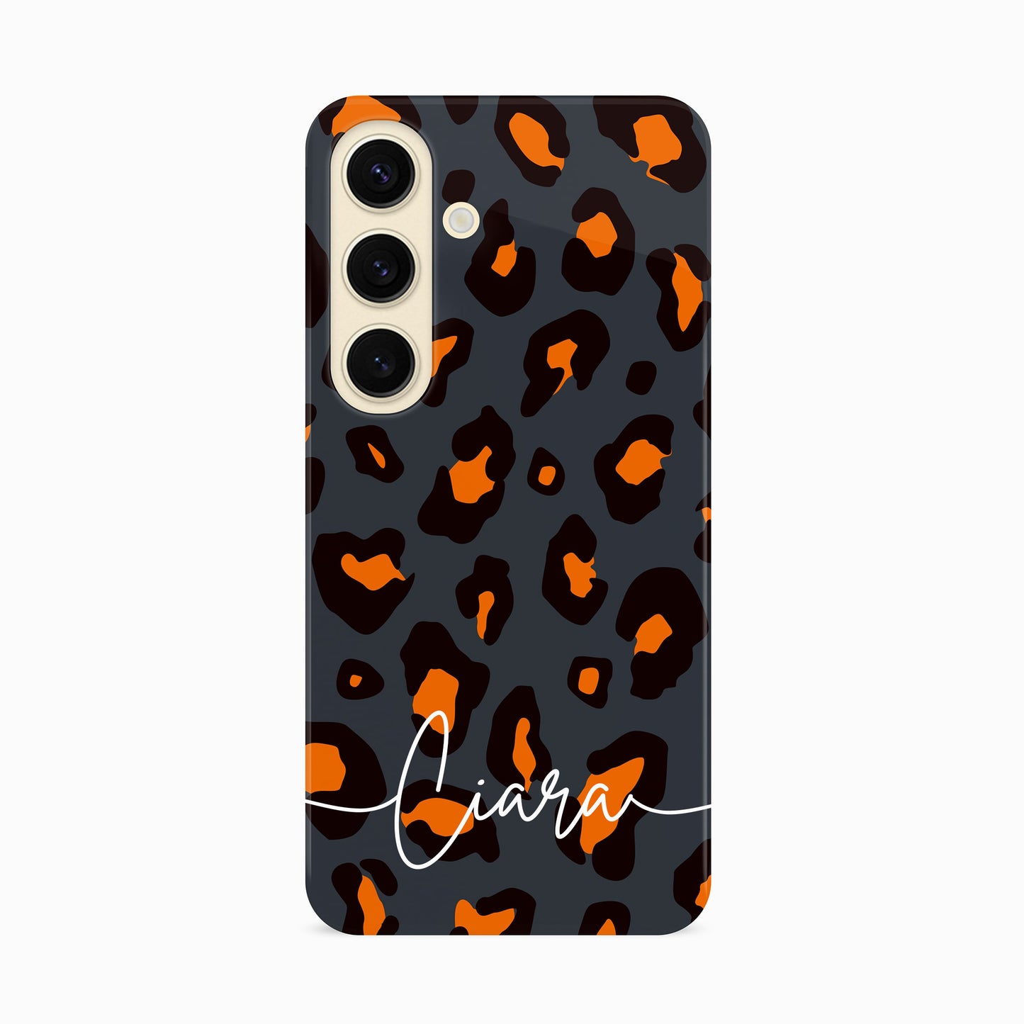 Orange Charcoal Custom Leopard Print Case