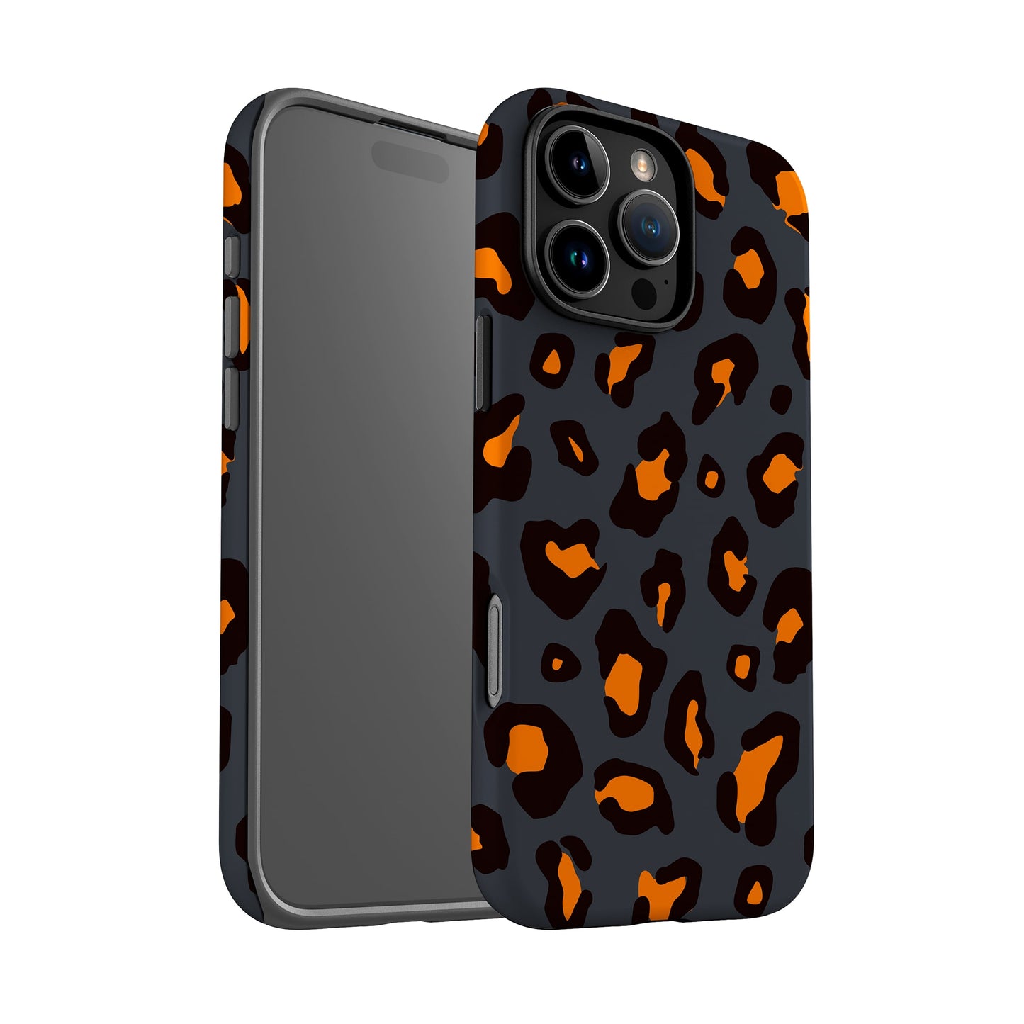 Orange Charcoal Custom Leopard Print Case