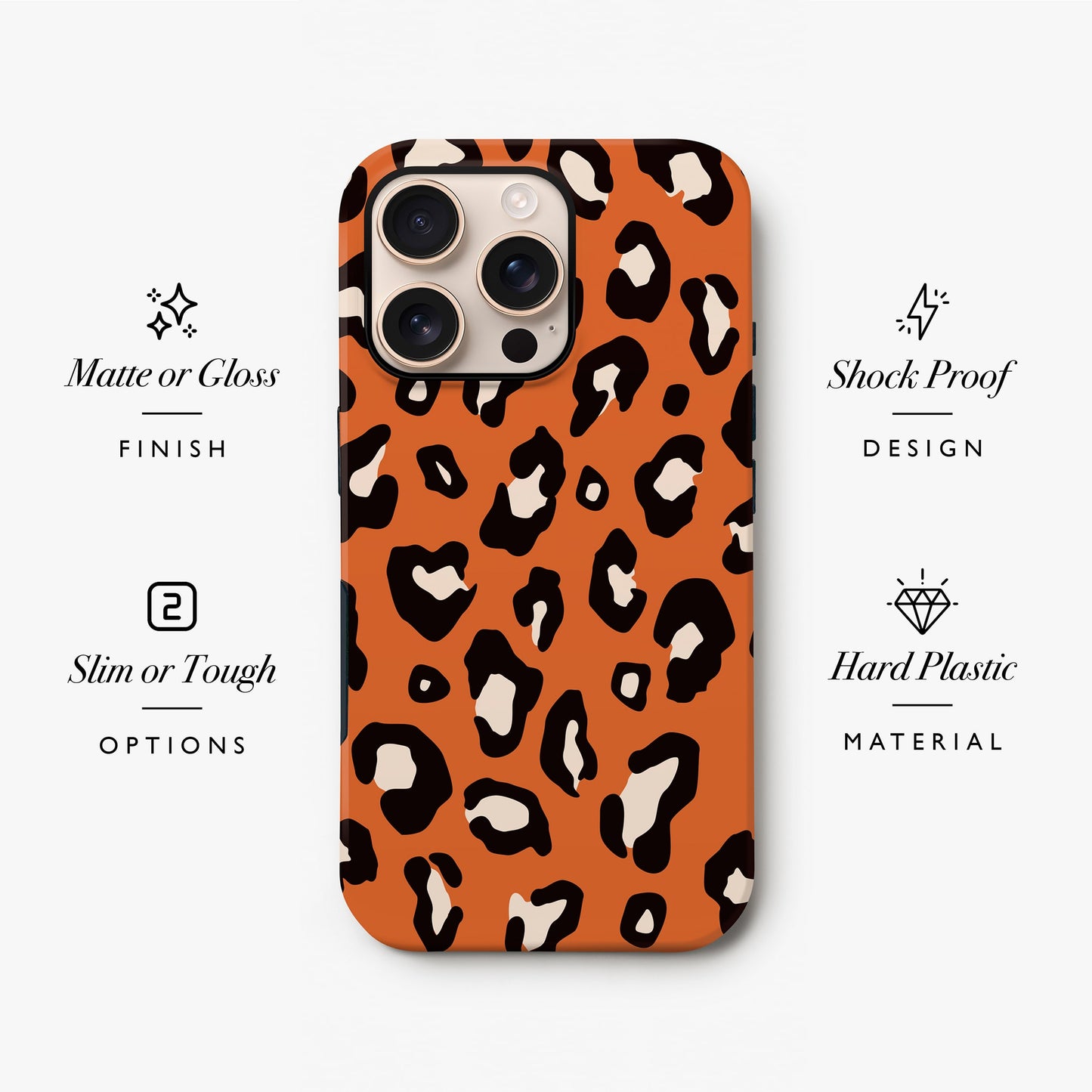 Orange Bold Leopard Print Print Case Phone Case