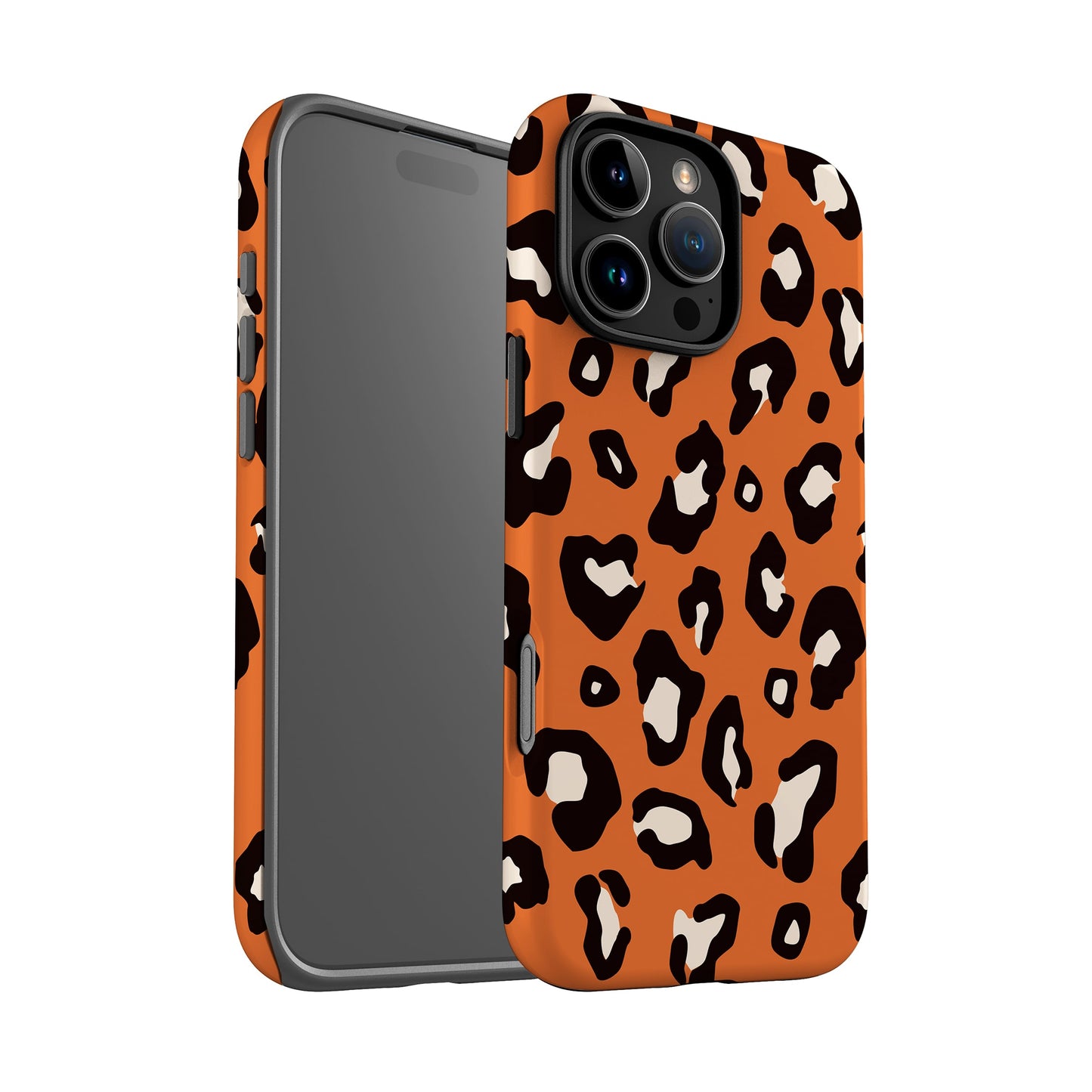 Orange Bold Leopard Print Print Case iPhone 16 Pro Phone Case