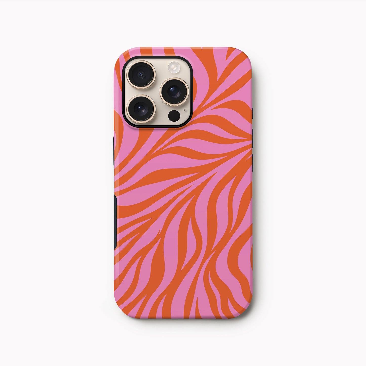Orange & Pink Zebra Print Case iPhone 16 Pro Phone Case