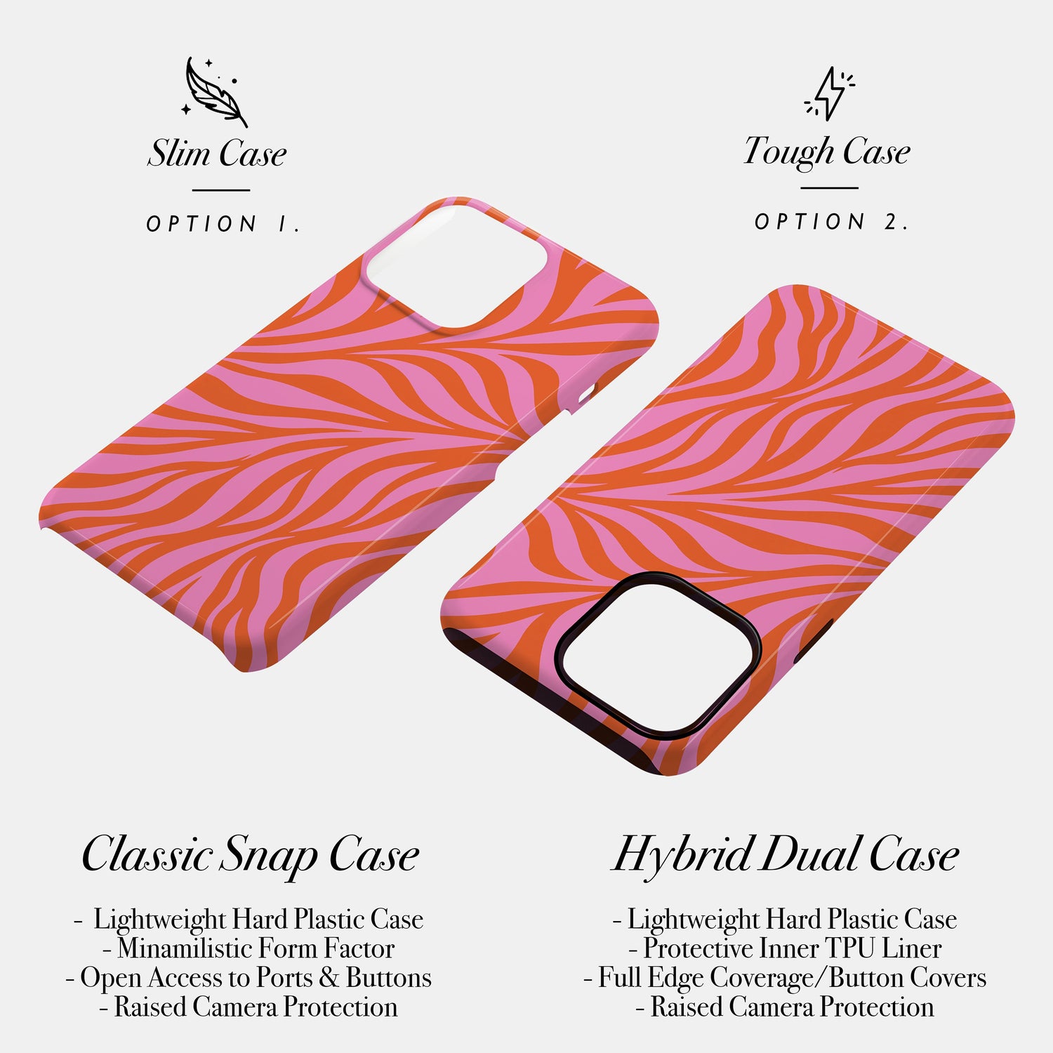 Orange & Pink Zebra Print Case Phone Case