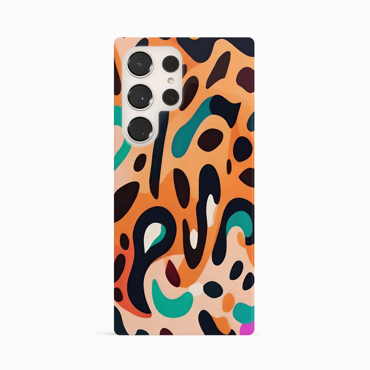 Abstract Orange Leopard Print Case Samsung Galaxy S24 Ultra Phone Case