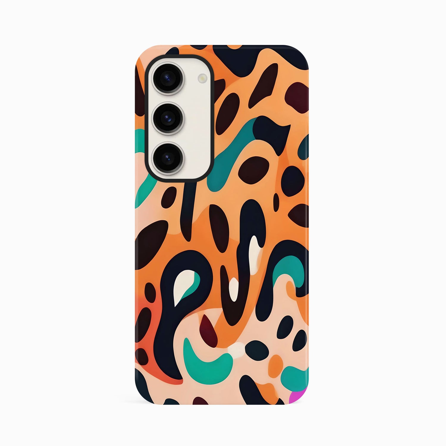 Abstract Orange Leopard Print Case Samsung Galaxy S23 Phone Case