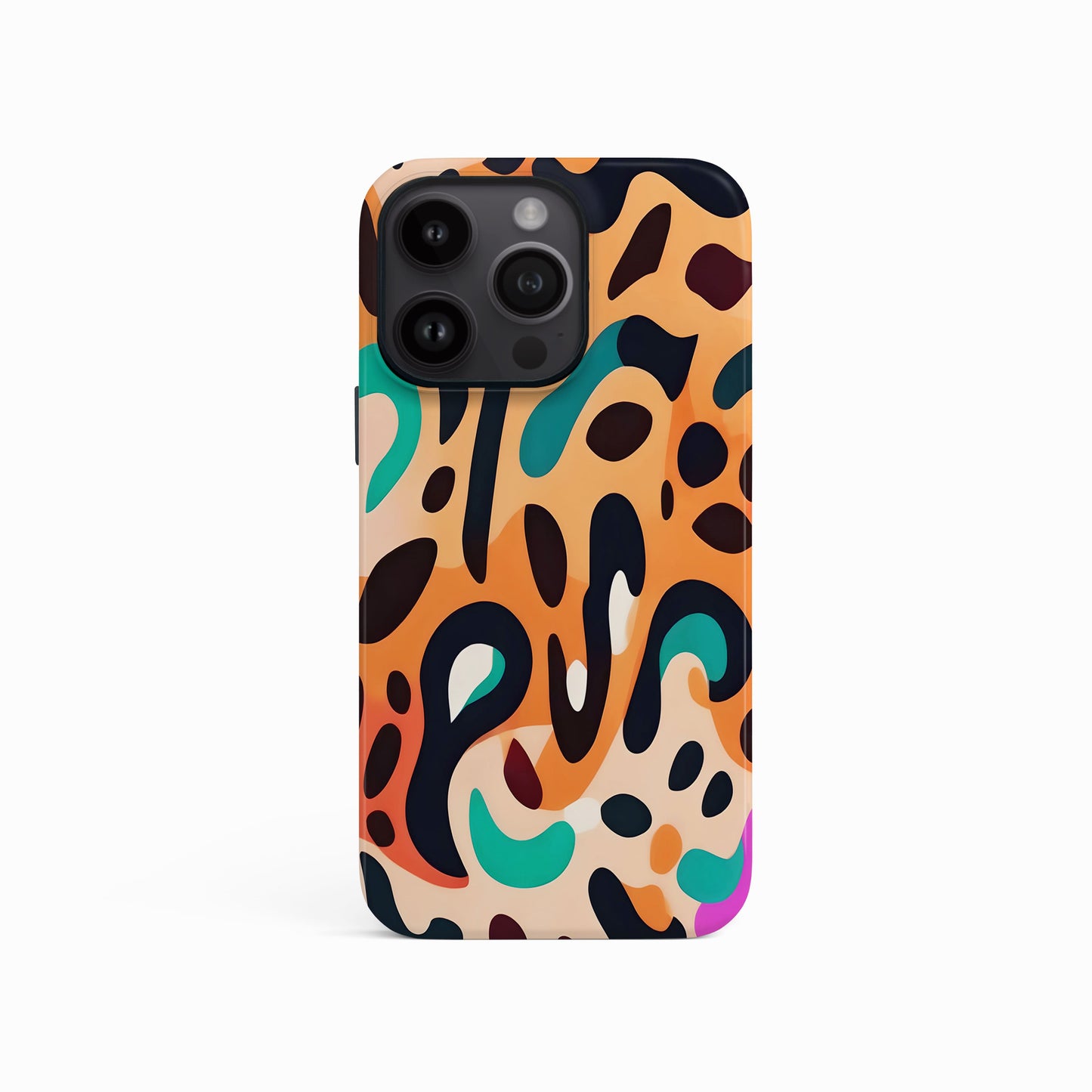 Abstract Orange Leopard Print Case iPhone 15 Phone Case