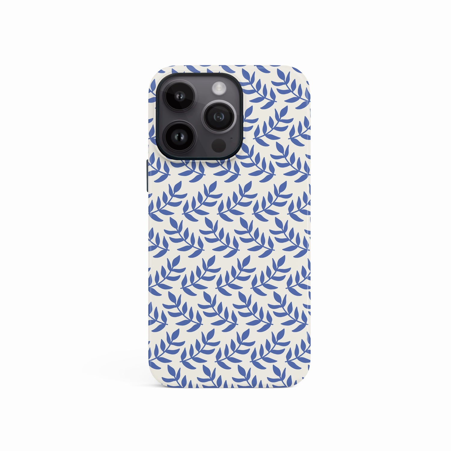 Ornate Blue Leaf Floral Pattern Case  Phone Case