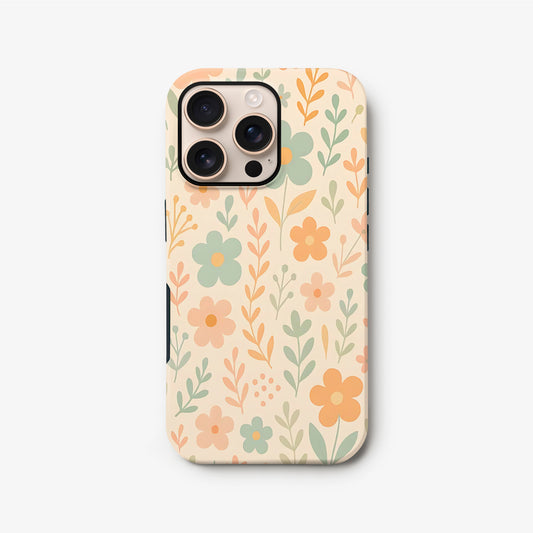 Pastel Floral Cream Print Case iPhone 16 Phone Case