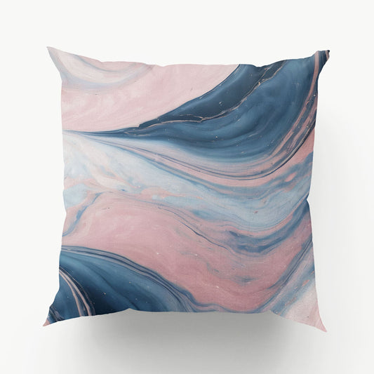Pink And Blue Marble 45cm Cushion  Cushion