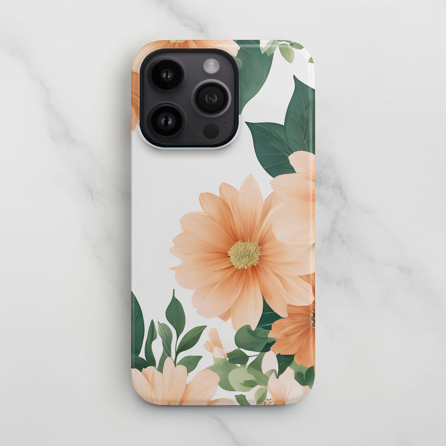 Peach Floral Custom Name Phone Case  Phone Case