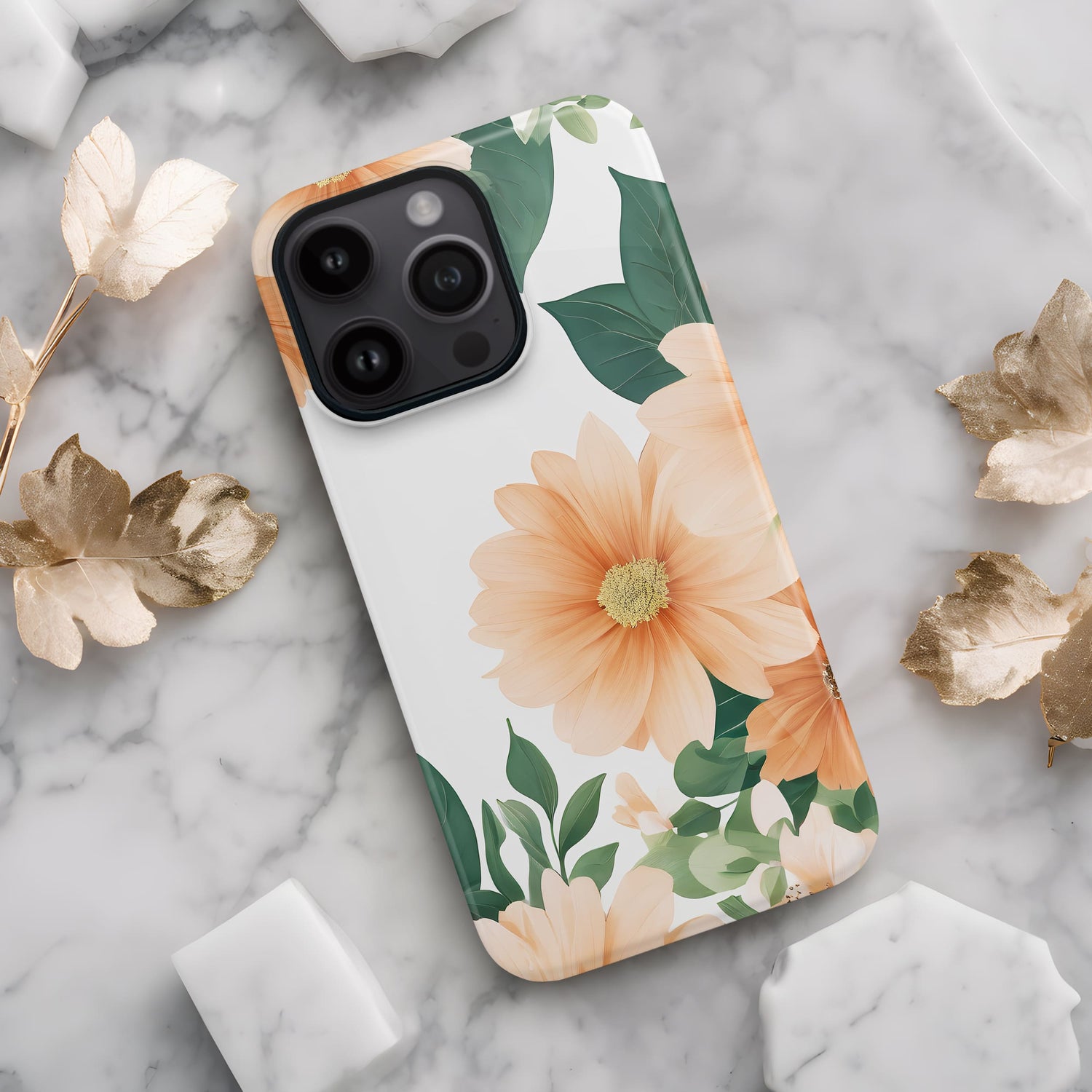 Peach Floral Custom Name Phone Case  Phone Case