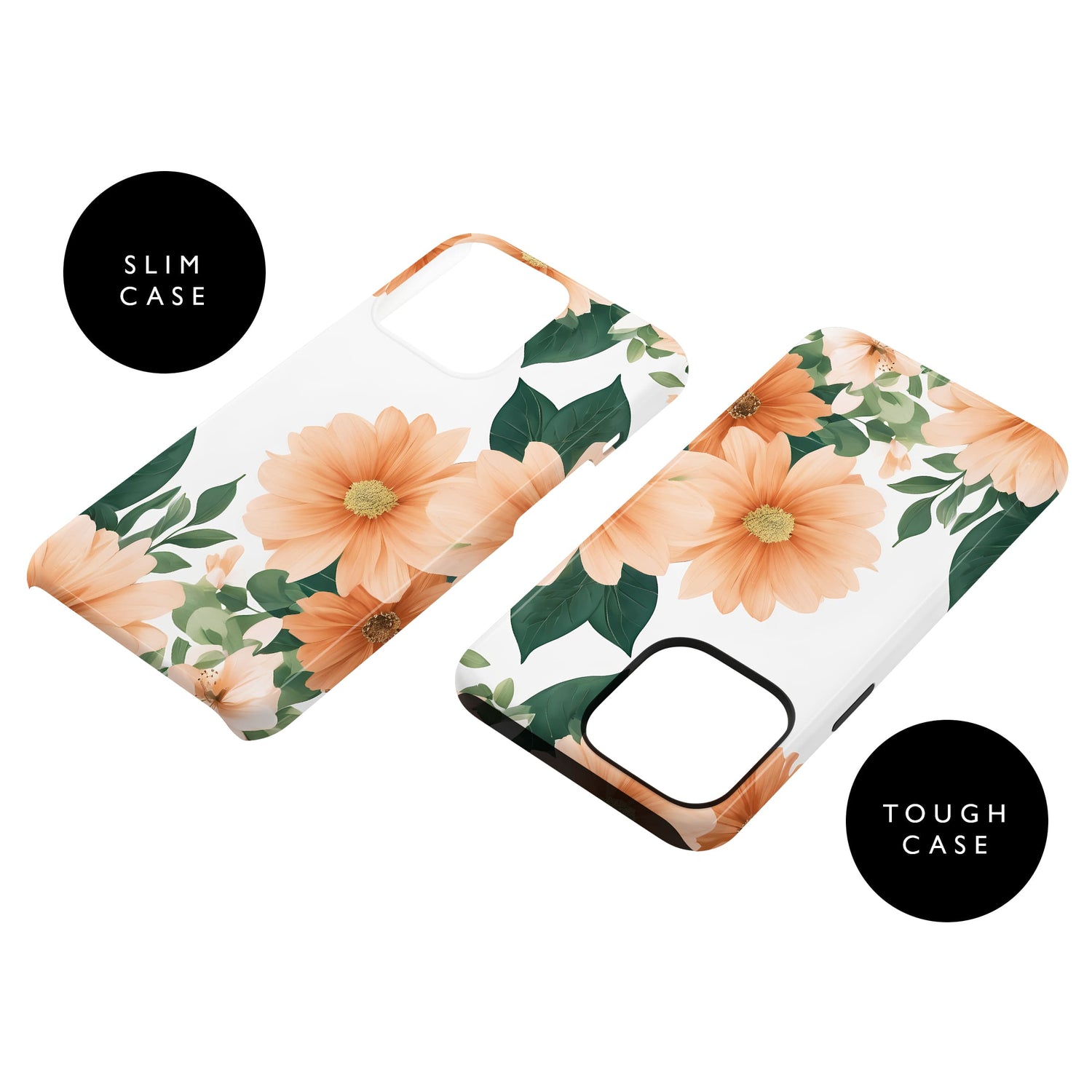 Peach Floral Custom Name Phone Case  Phone Case