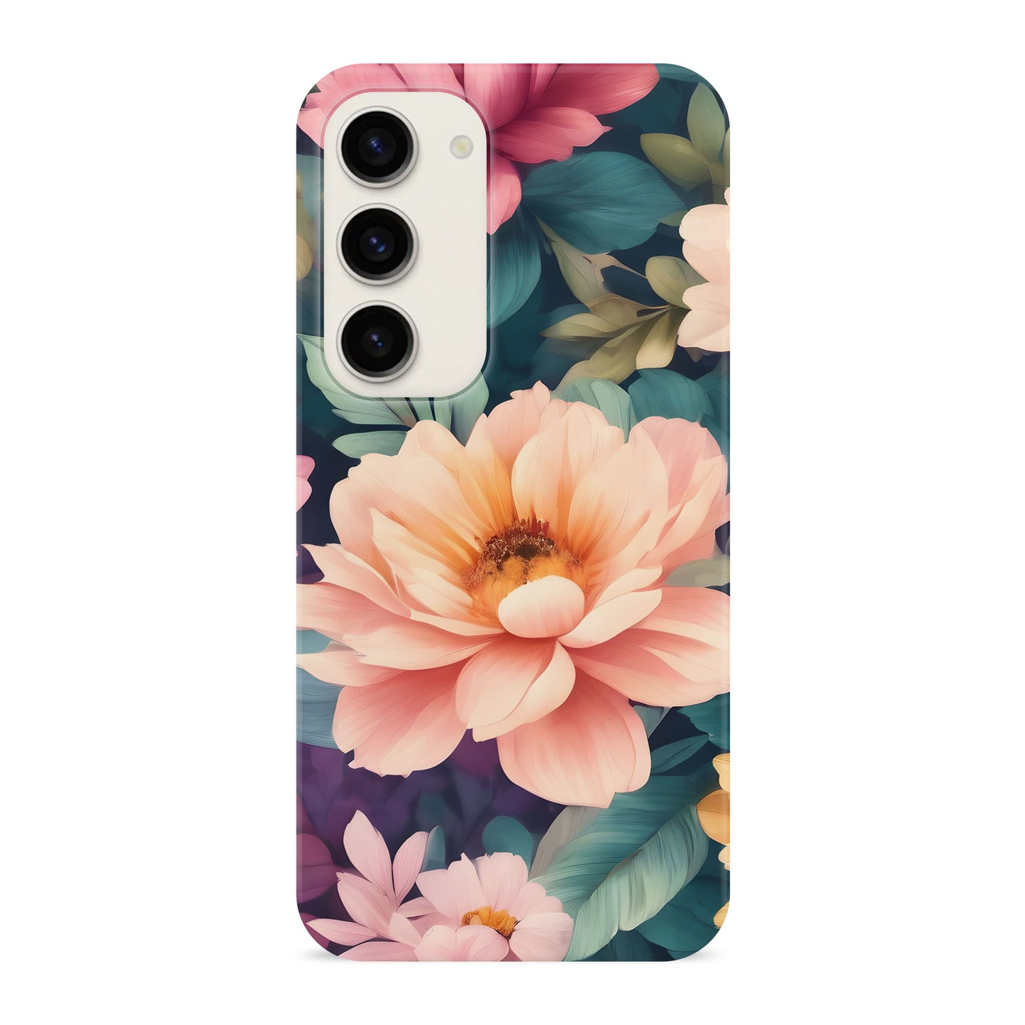 Rainbow Peach Floral Print Case Samsung Galaxy S23 Phone Case