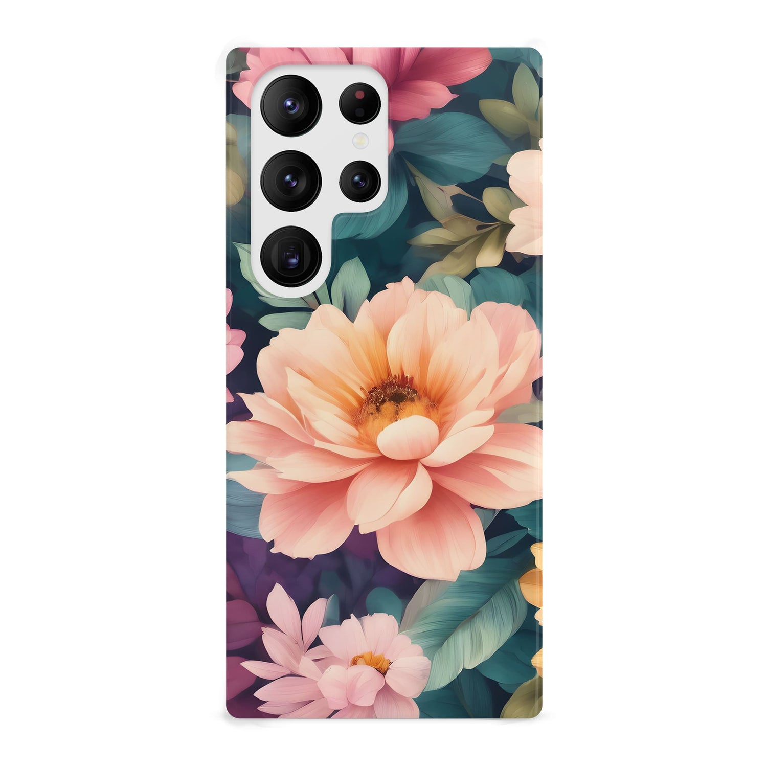 Rainbow Peach Floral Print Case Samsung Galaxy S23 Ultra Phone Case