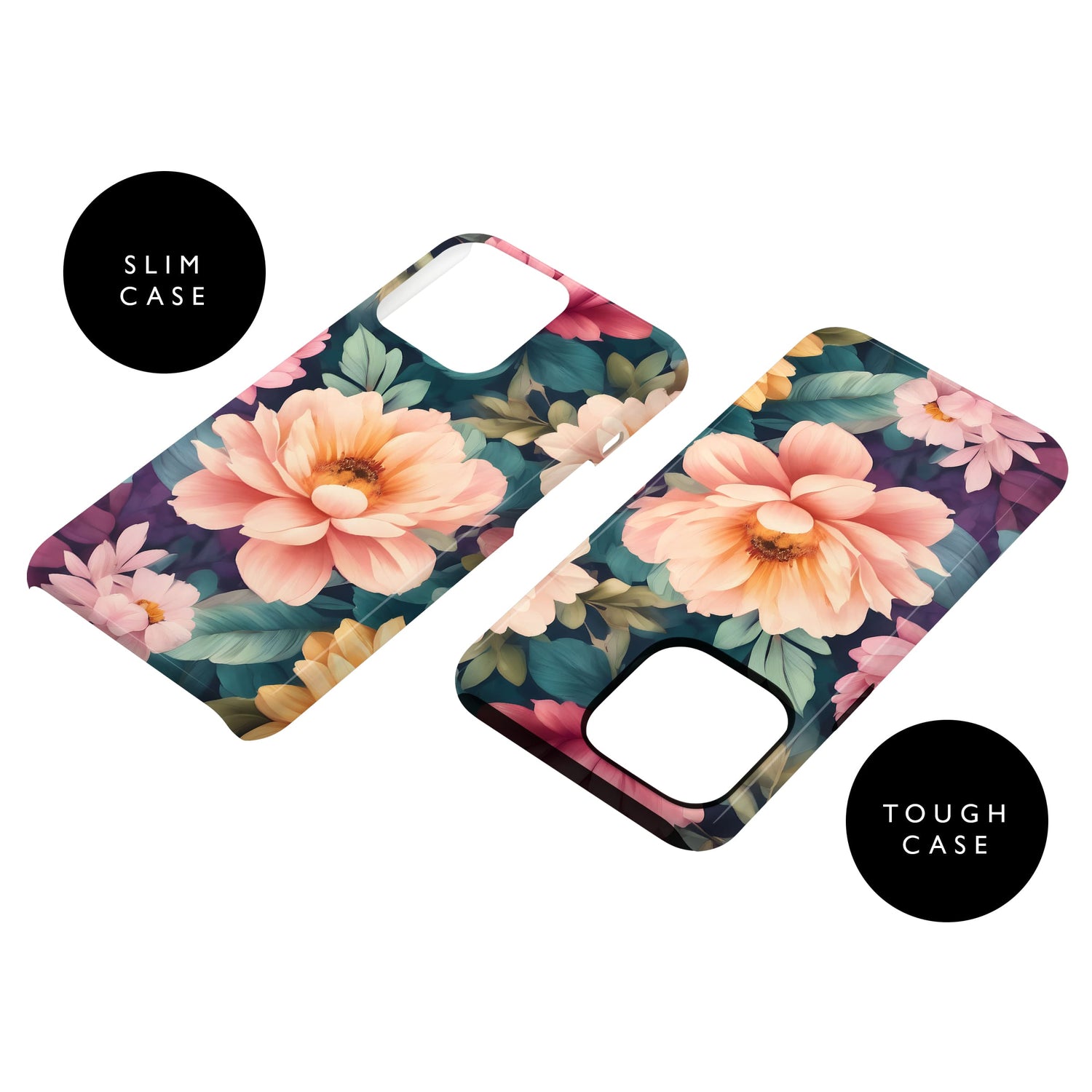 Rainbow Peach Floral Print Case  Phone Case