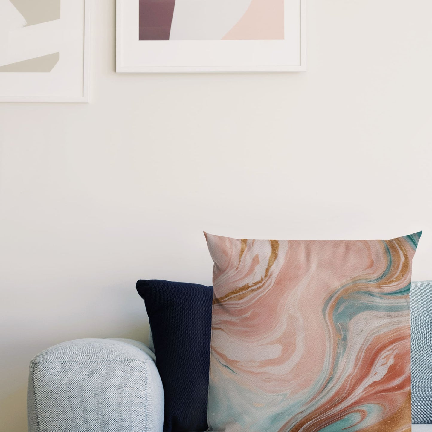 Peach Marble 45cm Large Cushion  Cushion