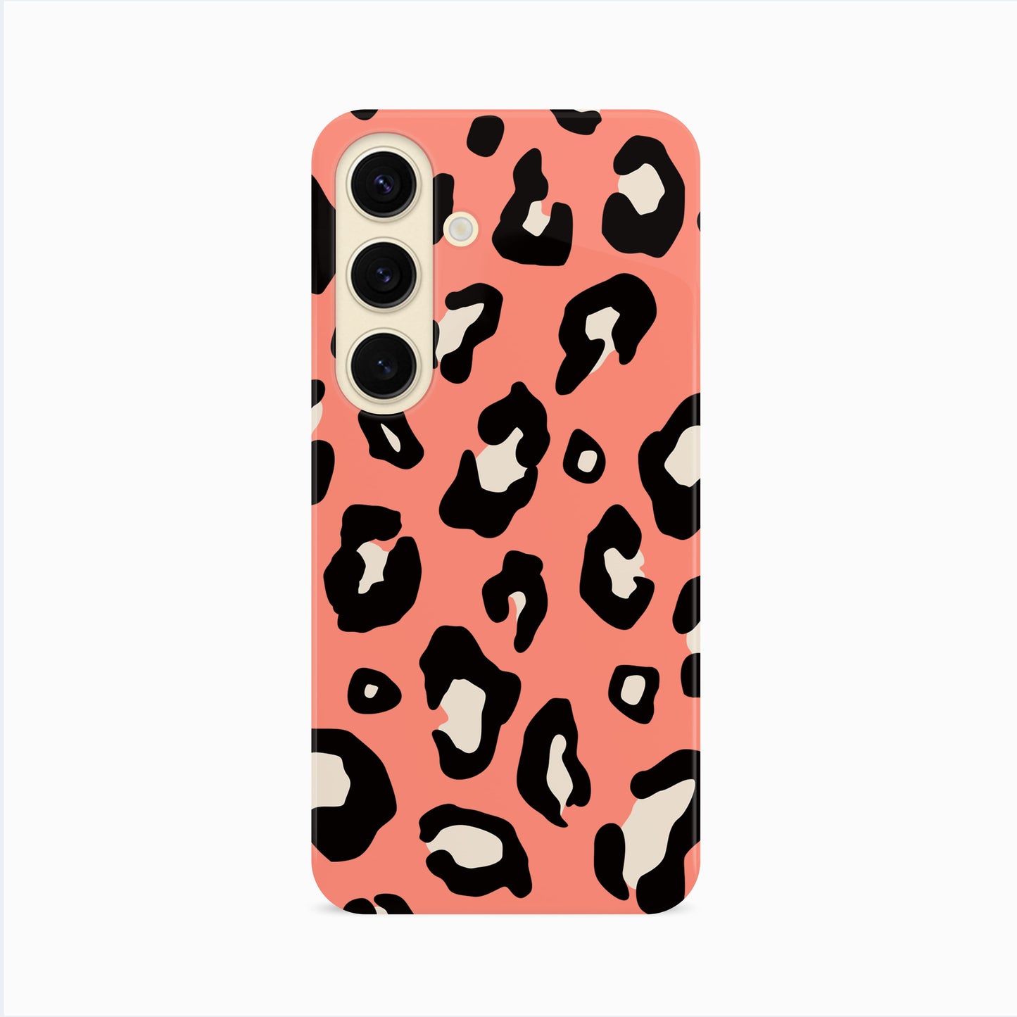 Orange Coral Leopard Print Case Samsung Galaxy S24 Phone Case