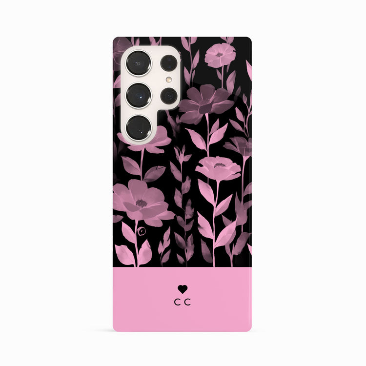 Personalised Black Pink Floral Print Case - Rock – Rock Steady Cases