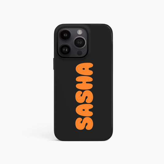 Black Orange Personalised Bubble Text Case  Phone Case