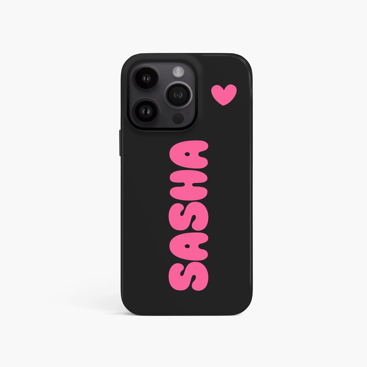 Black Pink Personalised Bubble Text Case iPhone 15 Phone Case